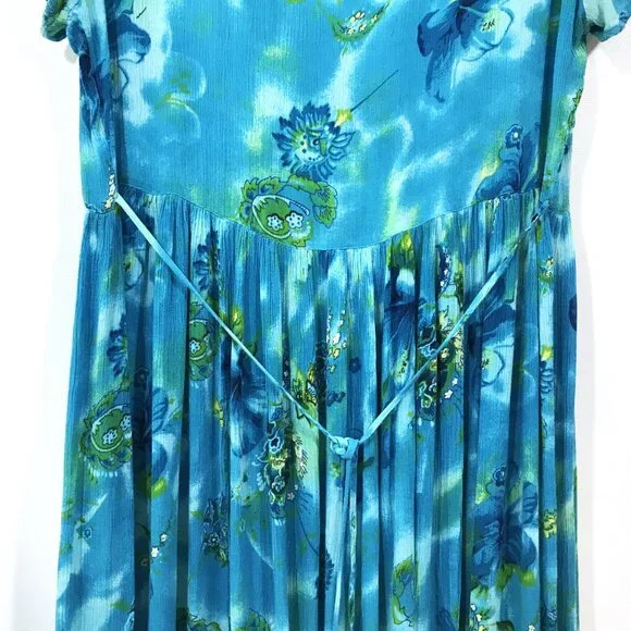 Vintage 80s 90s Casual Floral Midi Dress Multicolor BILA,L - Picture 7 of 9